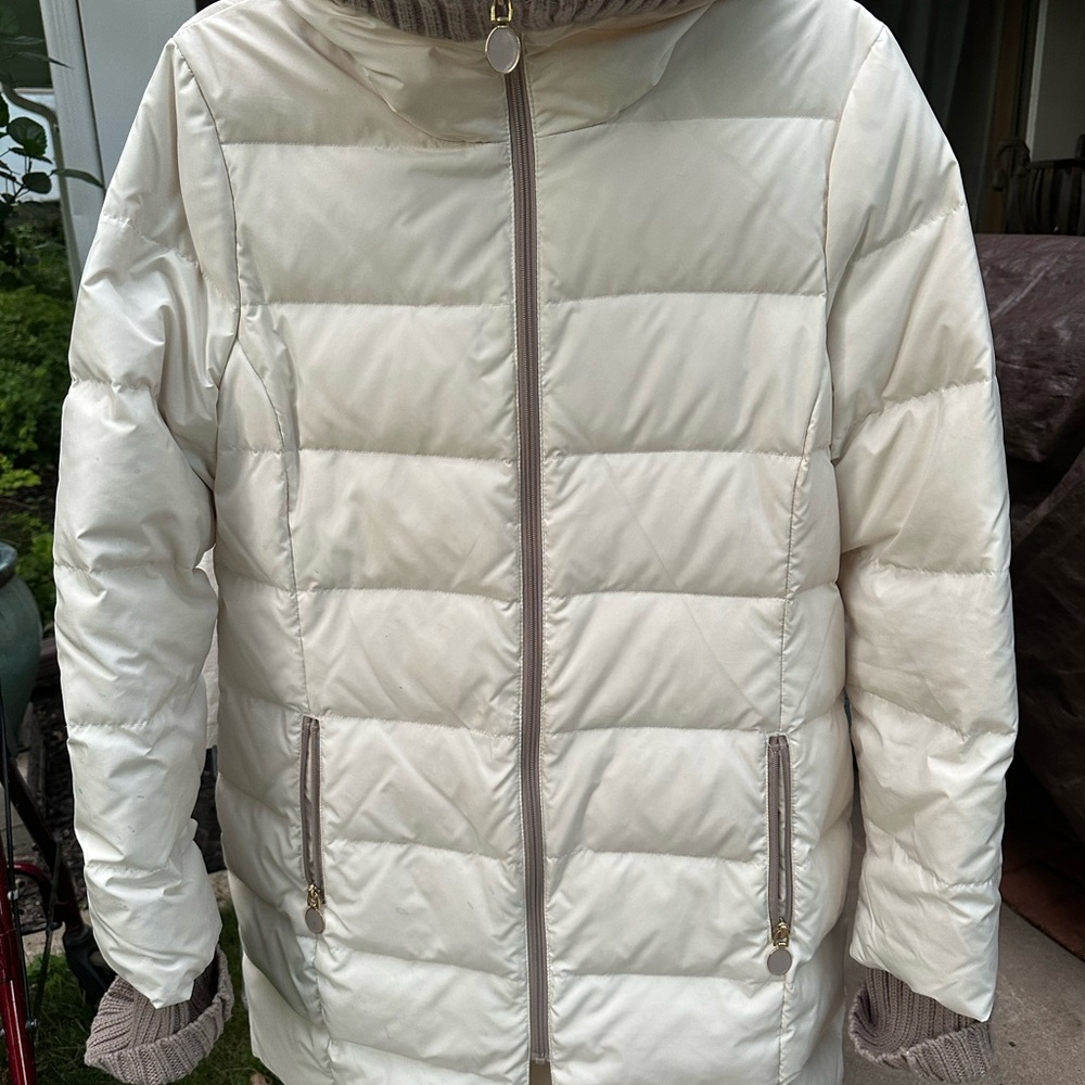 Tahari White Puffer Jacket